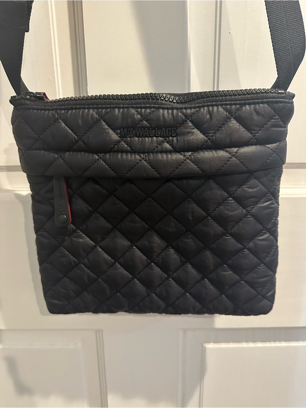 MZ Wallace Quilted Black Metro Flat Crossbody Bag - used once - Picture 3 of 5